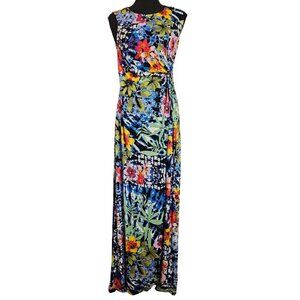 Long & Soft Floral Kate & Mallory Summer Dress Sleeveless w/ Side Knot Detail XS
